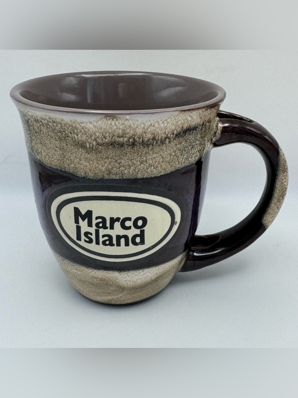 Marco Island Florida Souvenir Pottery Coffee Mug Reactive Glaze Stoneware